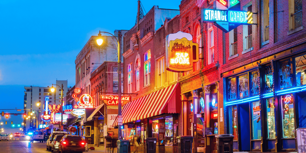 View of Beale St. in Memphis, Tennessee